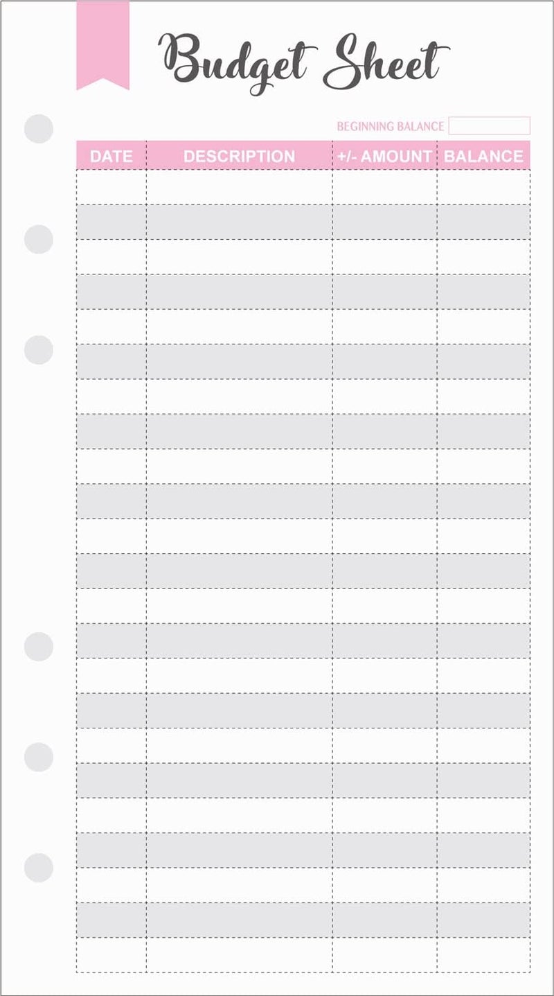 Fan&Ran Set of 180 Sheets Expense Tracker, 6-Hole Punched Budget Sheets for A6 Planner Binder, 3 3/4" x 6 3/4" - Image 1